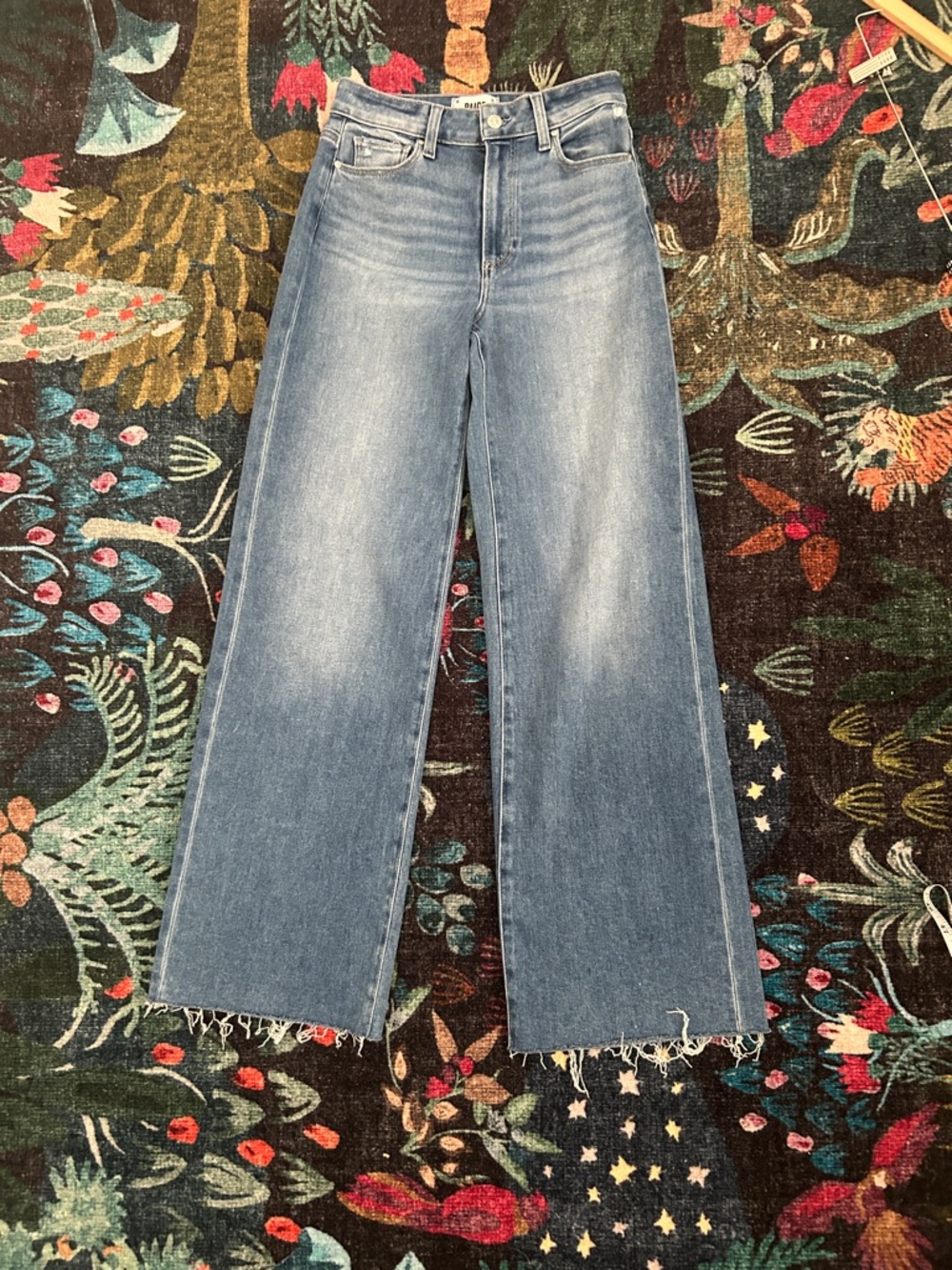 PAIGE Light Blue High-Rise Wide Leg Jeans
